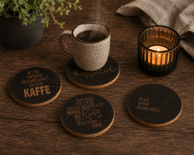 Hovedbilde Brikke Kaffekos kork 10cm 4 stk
