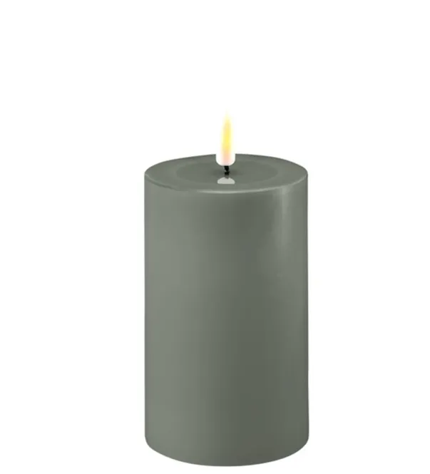 Hovedbilde LED Kubbelys Sage Green 7,5x12,5cm