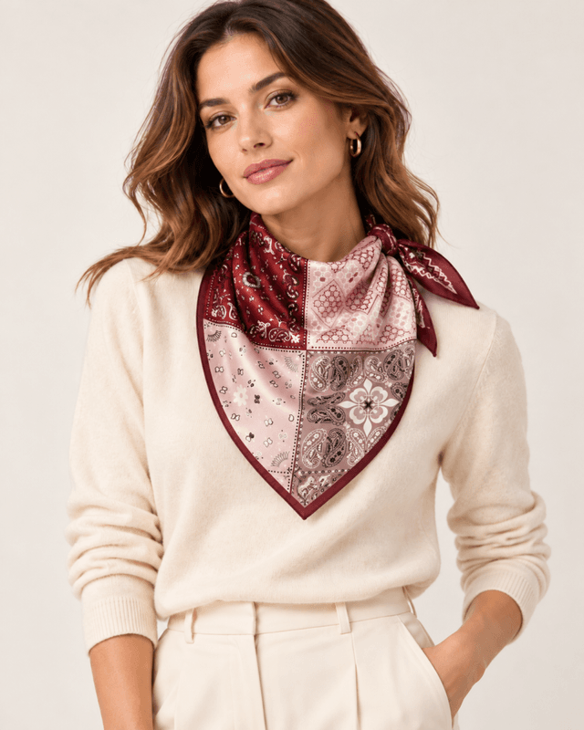 Scarf Silky bandana Burgundy