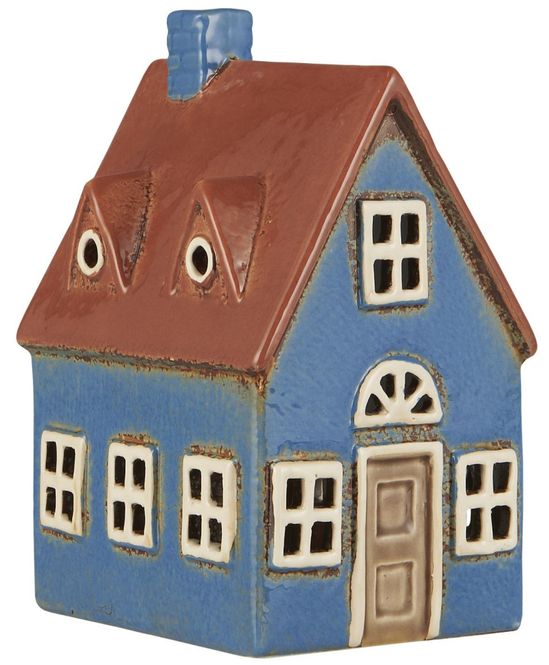 Hovedbilde Hus for telys Nyhavn Blått 16cm