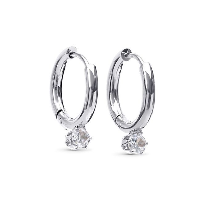 Hovedbilde Oline - Crystal Hoop Earrings Stainless Steel ...