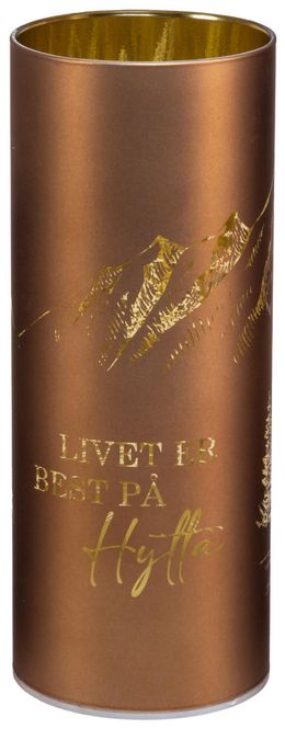 Hovedbilde Lyslykt LED Livet på hytta brun 8x20cm