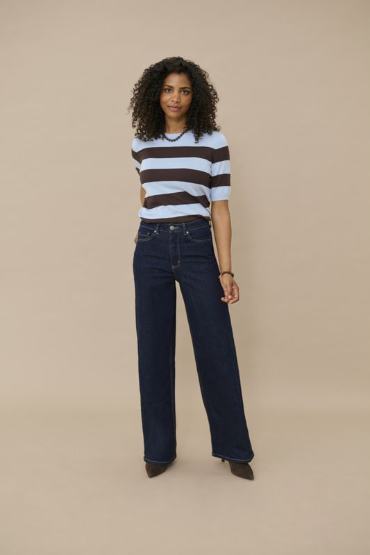 KaMeadow HW Reg fit Jeans Dark Blue Unwashed Denim 
