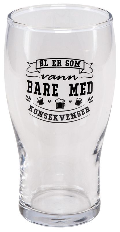 Ølglass m/åpner 