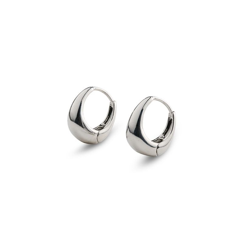 Hedvig - Classic Wide Hoop Earrings Stainless Steel - Silver