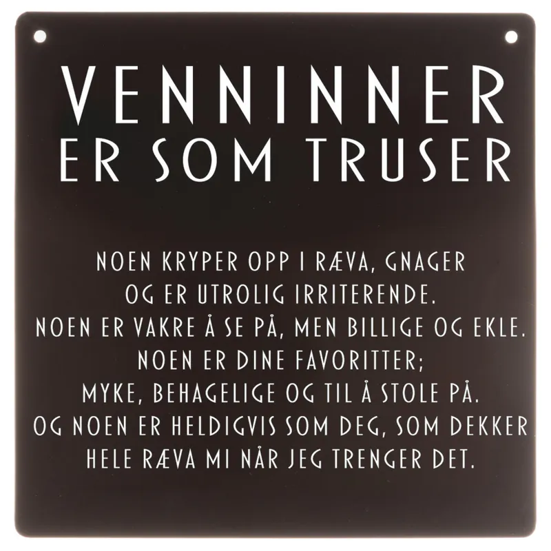 Skilt firkantet lite Venninner...truser