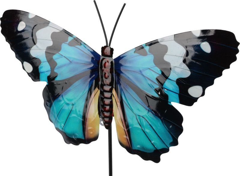 Blomsterpinne sommerfugl metal 66cm Assorterte farger