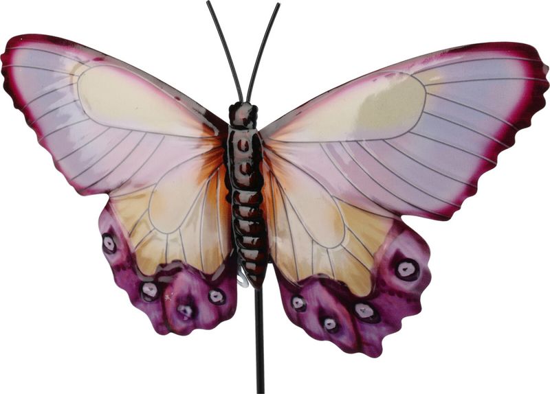 Blomsterpinne sommerfugl metal 66cm Assorterte farger