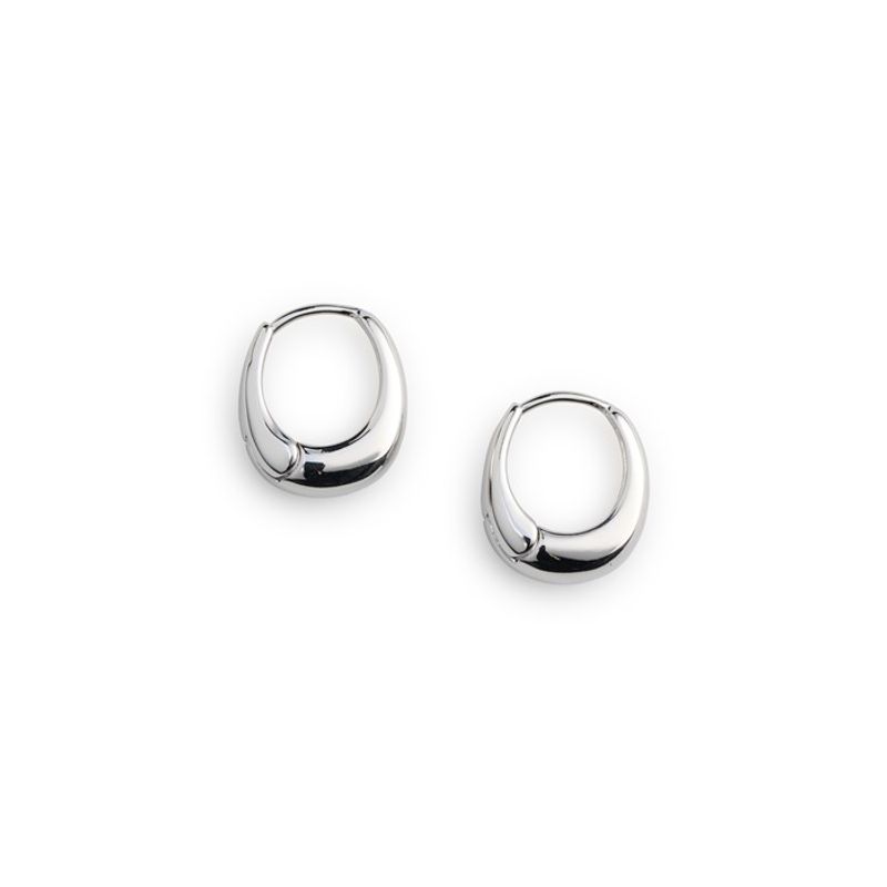 Hedvig - Classic Wide Hoop Earrings Stainless Steel - Silver