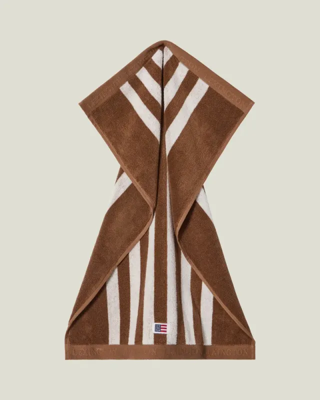 Lexington Striped Terry Towel Fudge/Snow White 50x70