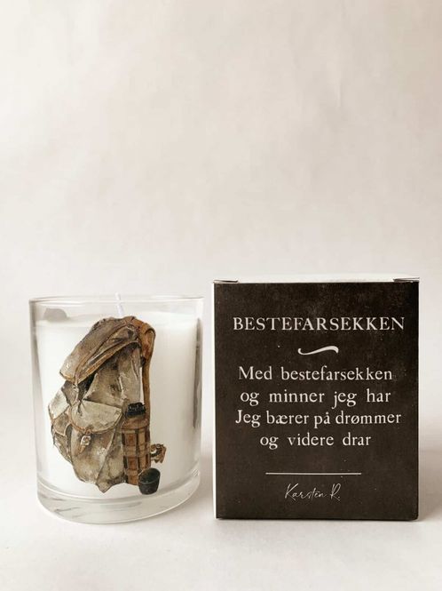 Hovedbilde Duftlys i gaveeske 8x9cm Sekk  bomull