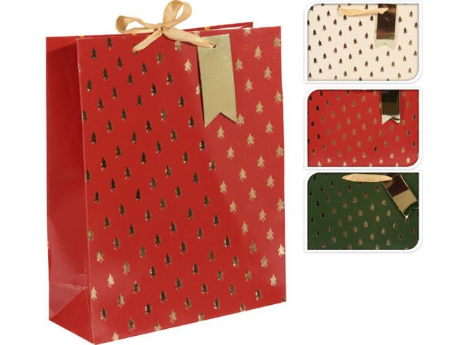 Hovedbilde Gavepose Juletre 32x26x10cm Ass.