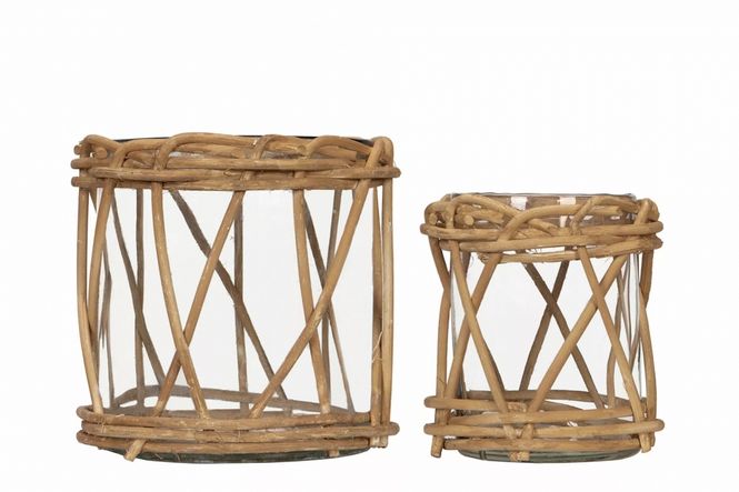 Hovedbilde Lykt Dirk Bambus Glass L