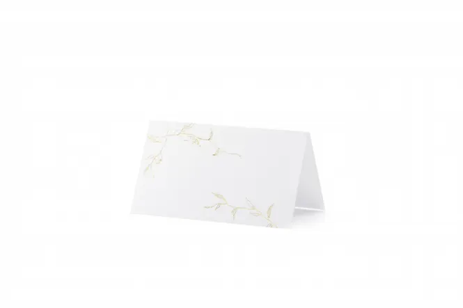 Hovedbilde Bordkort Branches Hvit/Gull  10pk