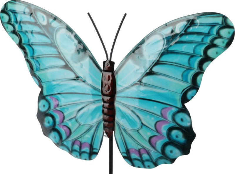 Blomsterpinne sommerfugl metal 66cm Assorterte farger