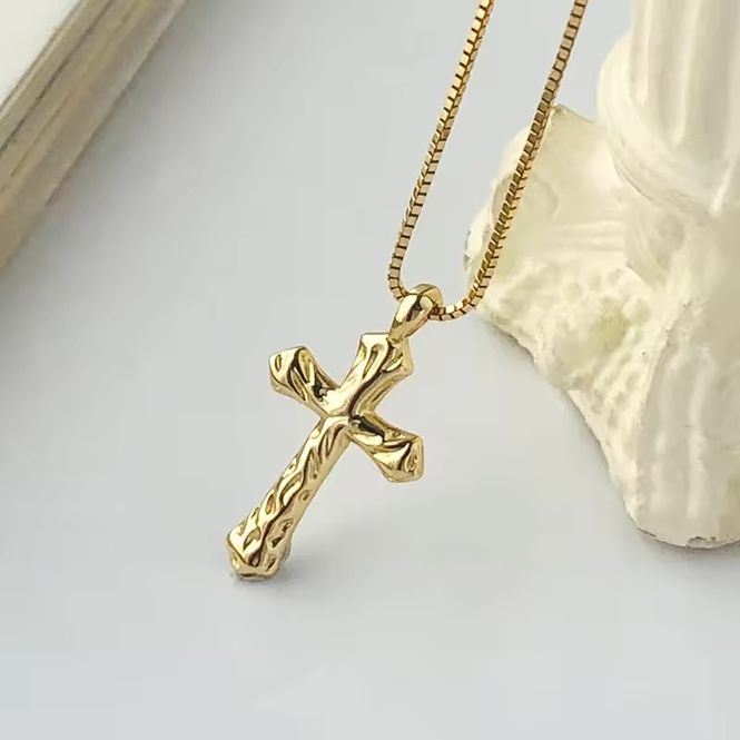 Hovedbilde Cross Hammered Necklace 925 Sterling Silver