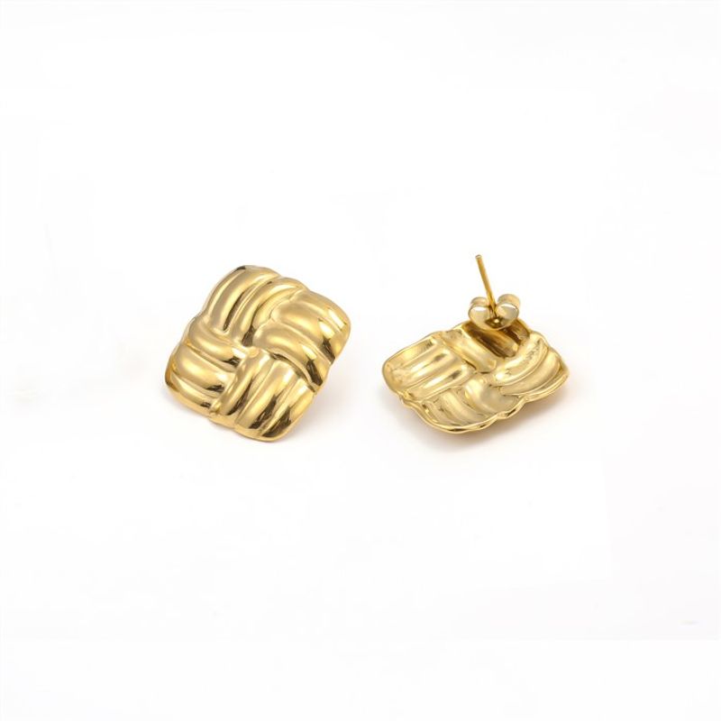 Hilde - Knot Stud Earrings Stainless Steel - Gold
