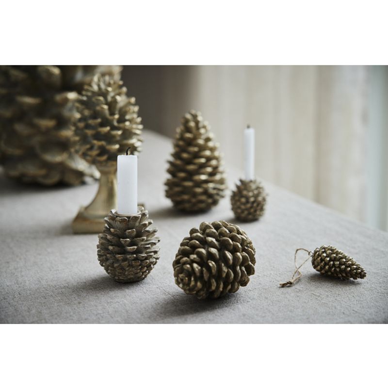 Serafina decoration pine cone 15cm. L. Gold