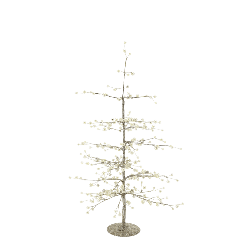 Juletre m. perler og gulltråd 61cm