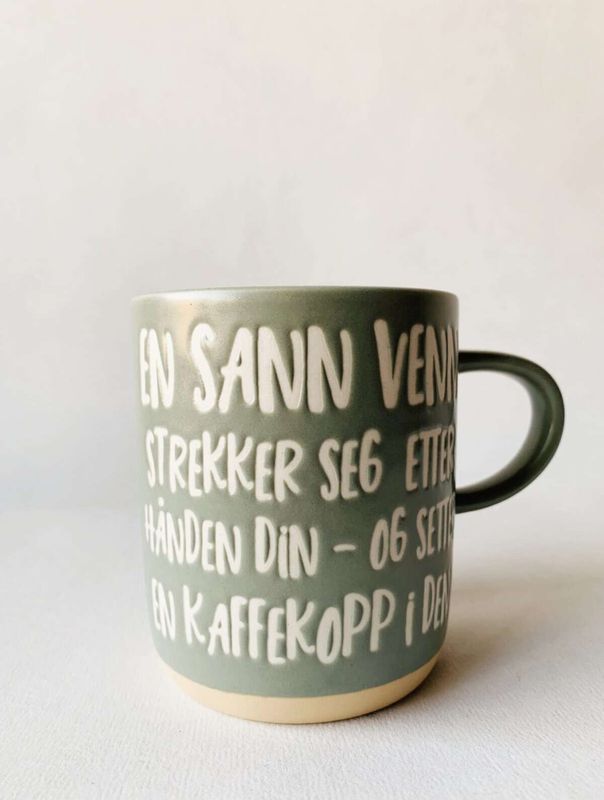 Krus h 9,5 cm «En sann venn»