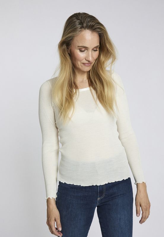Amber T-shirt LS Wool/Silk - Ivory