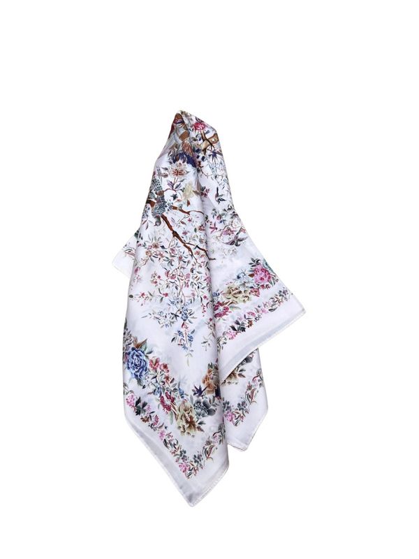 Scarf summer Bird White