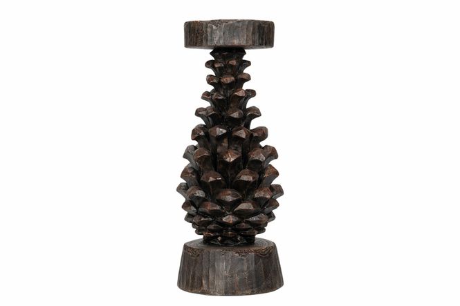 Hovedbilde Lysestake kongle brun 28cm