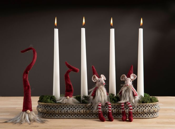 Hovedbilde Nisse med ståltrådslue 23cm