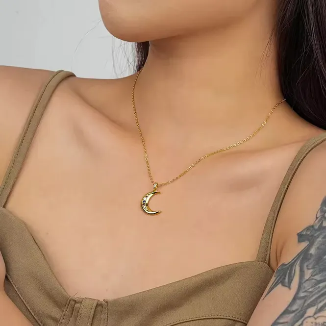 Hovedbilde To The Moon Necklace 18K Gold Mix