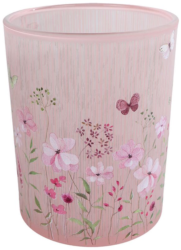 Telysglass rosa 10x12,5cm