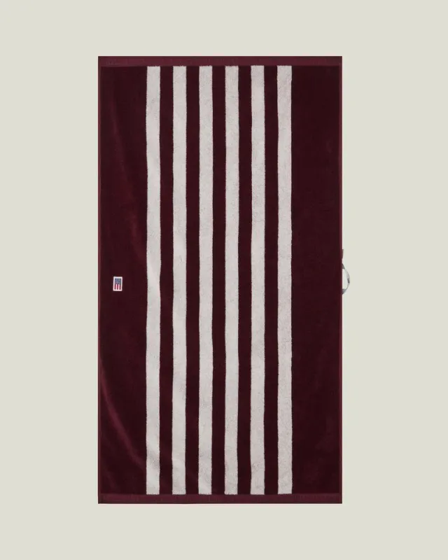 Lexington Striped Terry Towel Fig/Snow White 50x70
