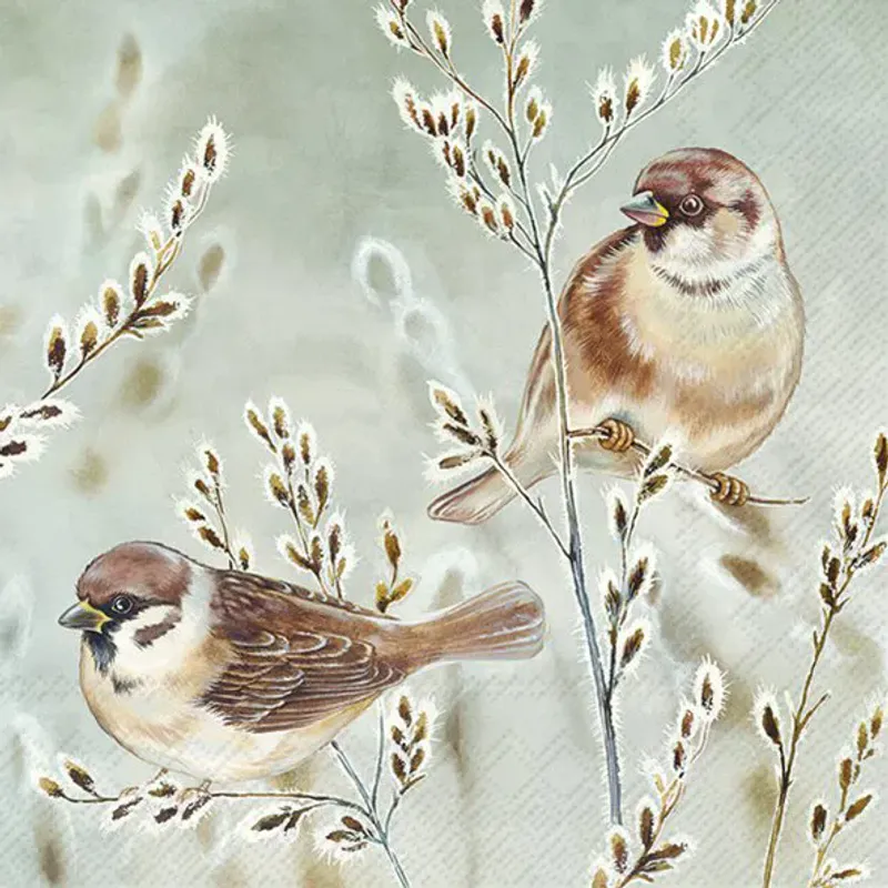 Servietter Winter Melody Blue Grey Lunch