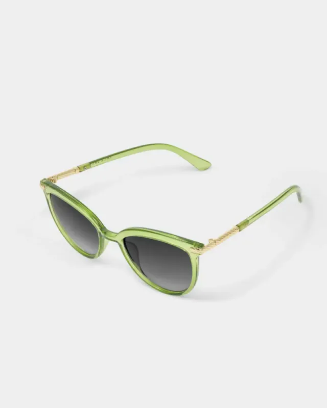 Ravello Round Sunglasses Green Transparent