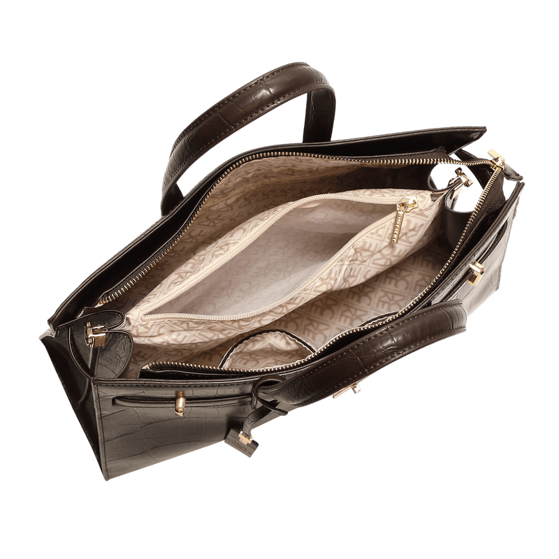 Handbag Askim Lycke Croco Brown