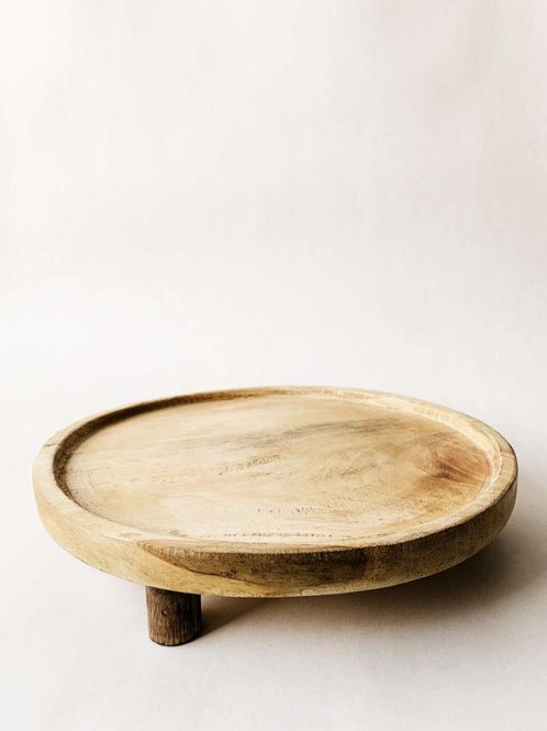 Hovedbilde Lysfat tre på ben 24cm natur