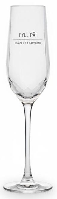 Hovedbilde Glass champagne...er halvtomt h:24cm