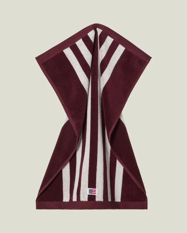 Lexington Striped Terry Towel Fig/Snow White 30x50